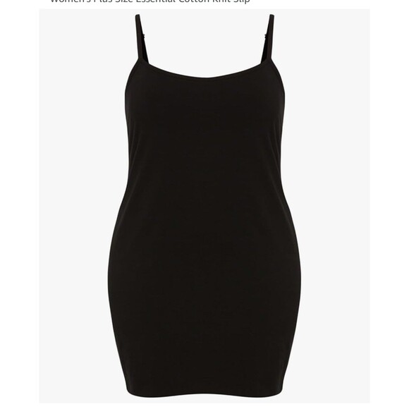Avenue Women's Plus Size Essential Cotton Knit Slip dress size US 30-32 black - Picture 3 of 7
